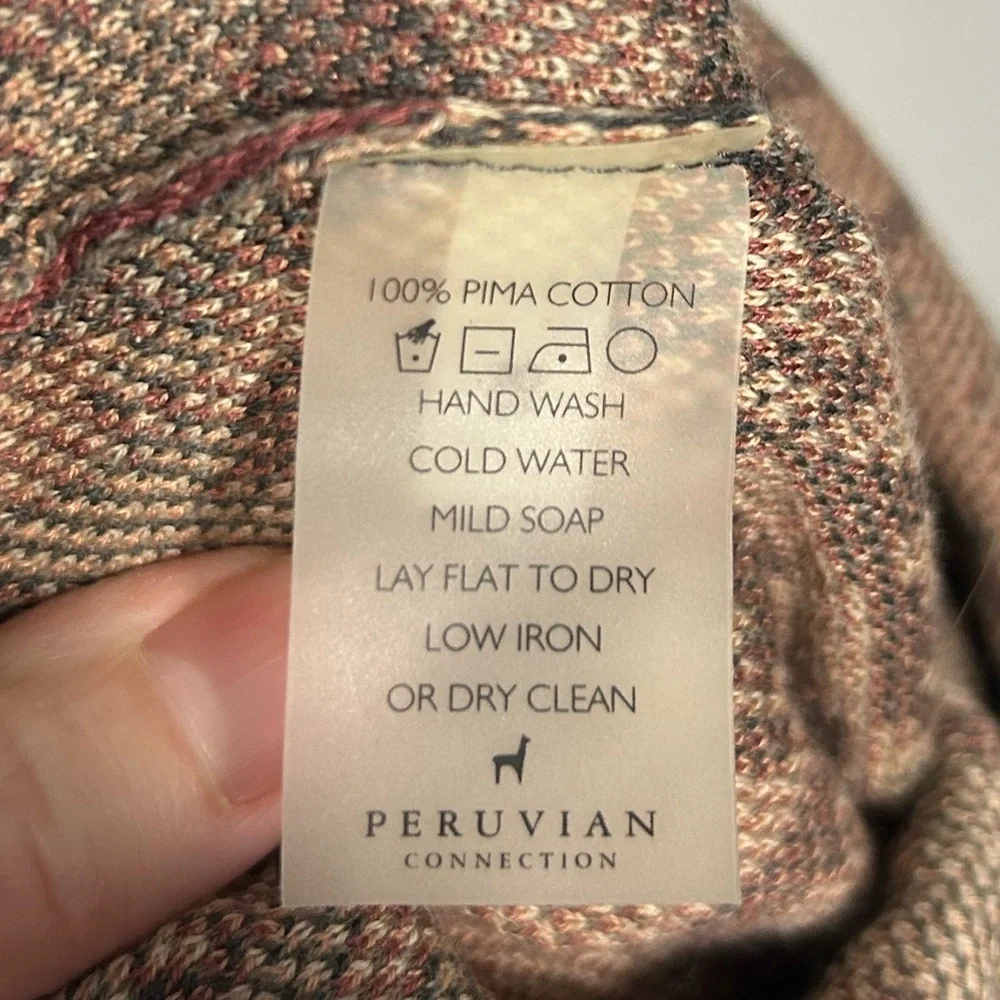 Peruvian Connection Pima Cotton Knit Skirt geometric ikat pattern Size Small - Picture 8 of 13